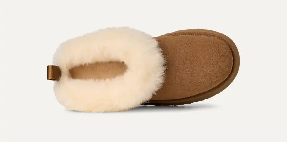 Papuci tip UGG cu blană și platformă – Maro camel